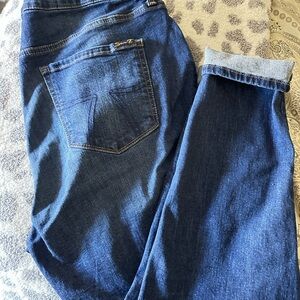 Seven7 Dark Blue High Rise Skinny Jeans
